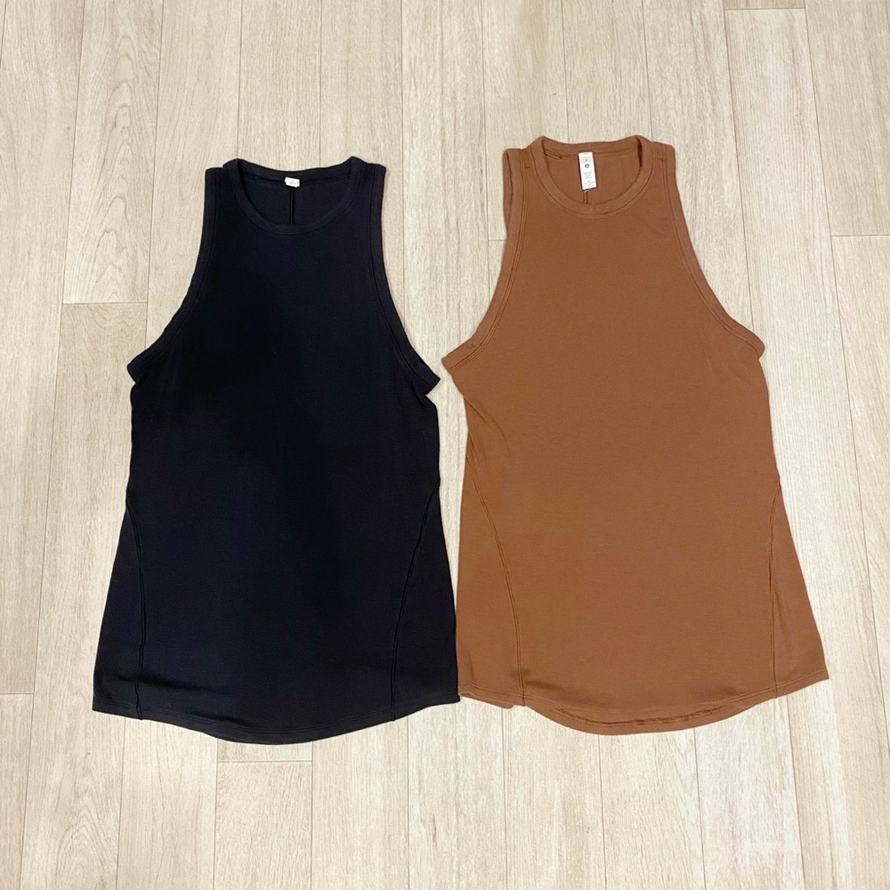 Lululemon Hold Tight Black & Brown Tank Top Bundle Size 8